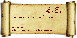 Lazarovits Emőke névjegykártya